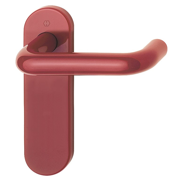 Hoppe Paris 21mmØ Return to Door Nylon Lever Handles on Latch Plate - Red RAL3003