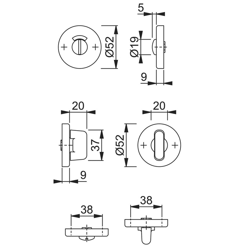 Hoppe Nylon Bathroom Turn & Release - Diamond White RAL9016