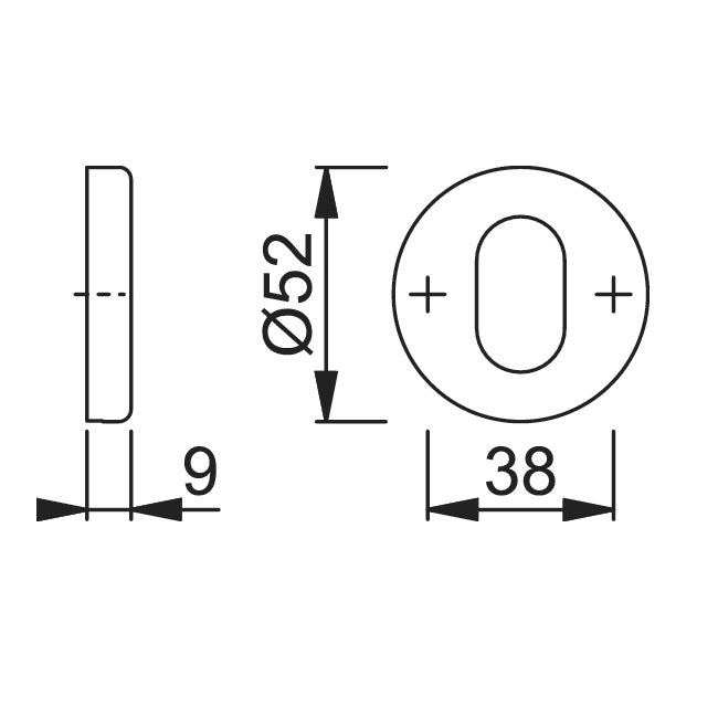 Hoppe Nylon Oval Profile Escutcheon (pair) - Anthracite Grey RAL7016