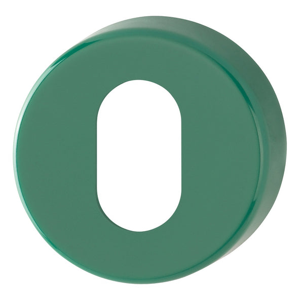 Hoppe Nylon Oval Profile Escutcheon (pair) - Green RAL6016