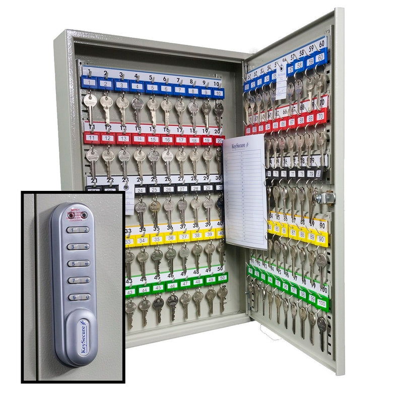 KeySecure Key Cabinet With Electronic Cam Lock - 100 Hook