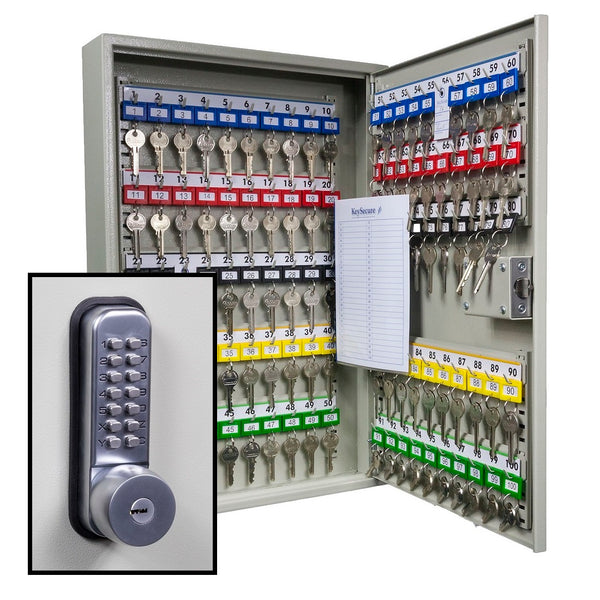 KeySecure Key Cabinet With Digital Lock and Key Override - 100 Hook