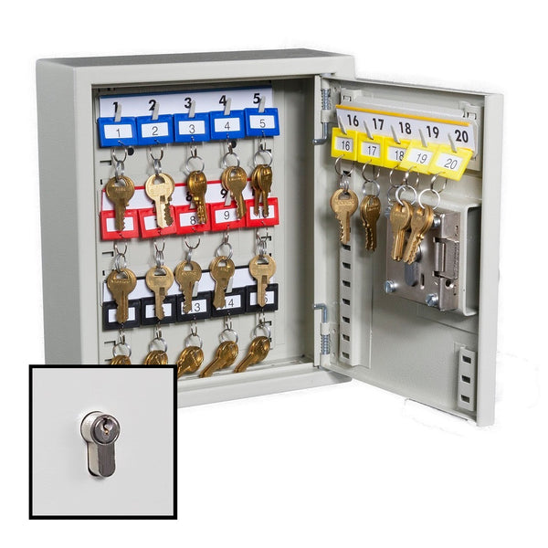 KeySecure Key Cabinet With Euro Cylinder Lock - 20 Hook