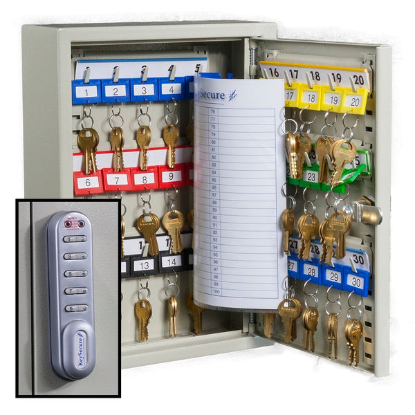 KeySecure Key Cabinet With Electronic Cam Lock - 30 Hook