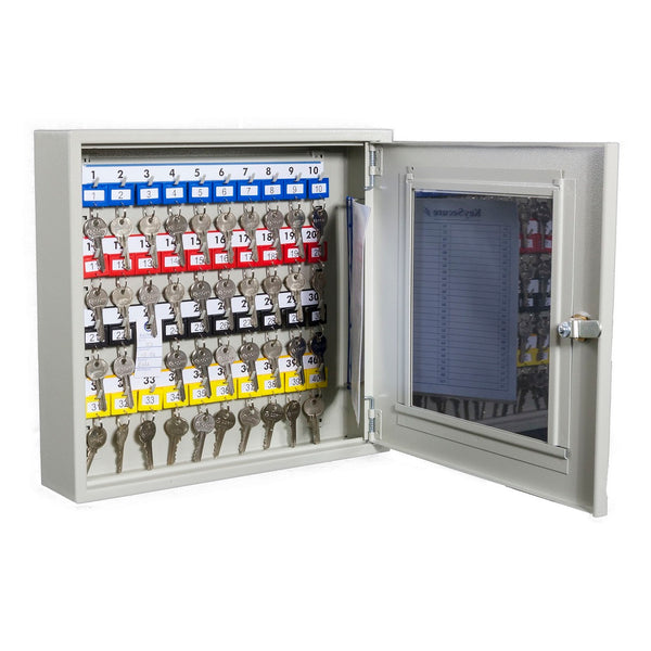 KeySecure Clear Fronted Key Cabinet With Key Lock - 40 Hook