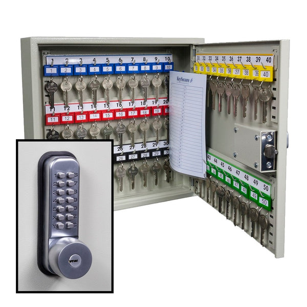 KeySecure Key Cabinet With Digital Lock and Key Override - 50 Hook