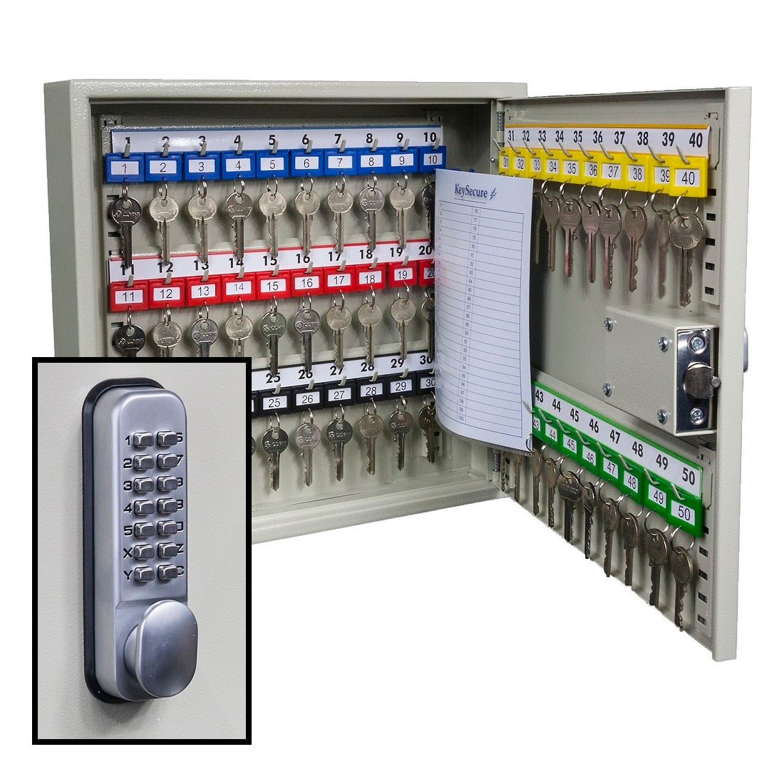 Kit Lock Keypress KeySecure Key Cabinet With Digital Lock - 50 Hook
