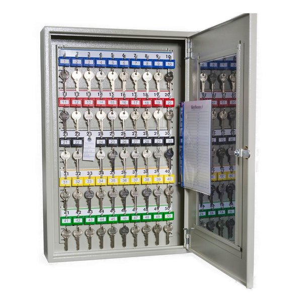 KeySecure Clear Fronted Key Cabinet With Key Lock - 50 Hook