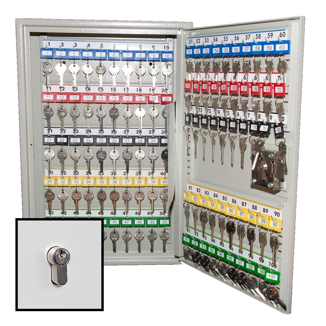 Keysecure Accessory KeySecure Security Key Cabinet With Euro Cylinder Lock - 100 Hook