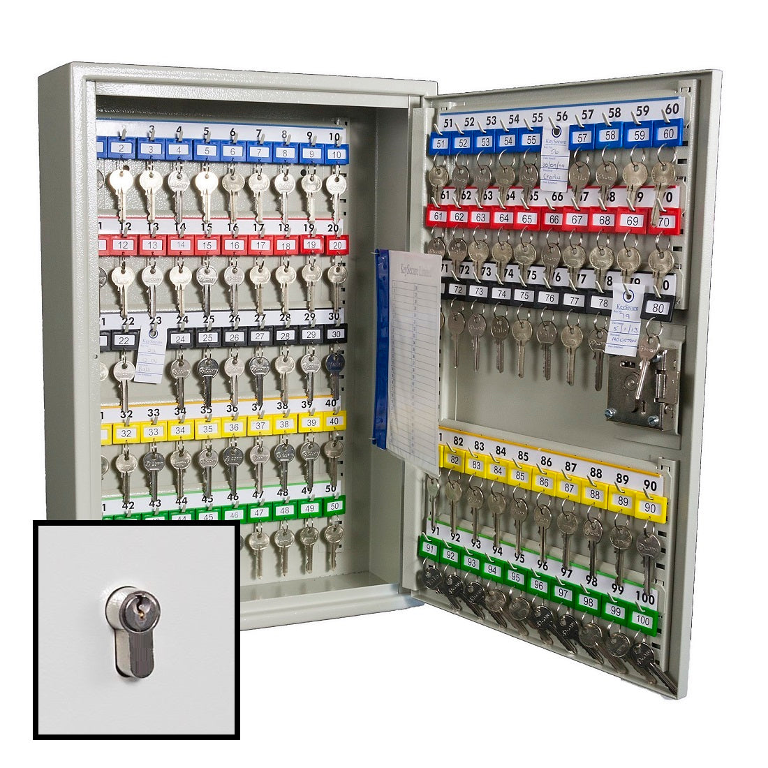 Keysecure Accessory KeySecure Deep Security Key Cabinet With Euro Cylinder Lock - 100 Hook