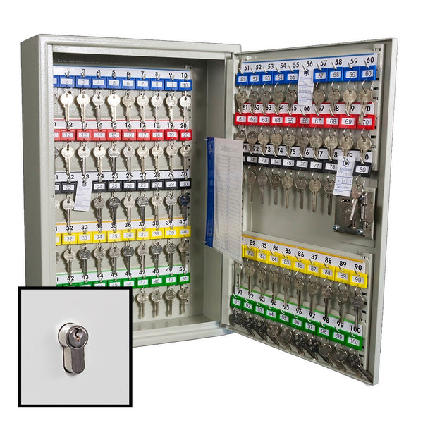 KeySecure Deep Security Key Cabinet With Euro Cylinder Lock - 100 Hook