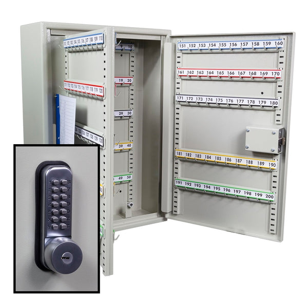 KeySecure Security Key Cabinet With Digital Lock With Key Override - 200 Hook
