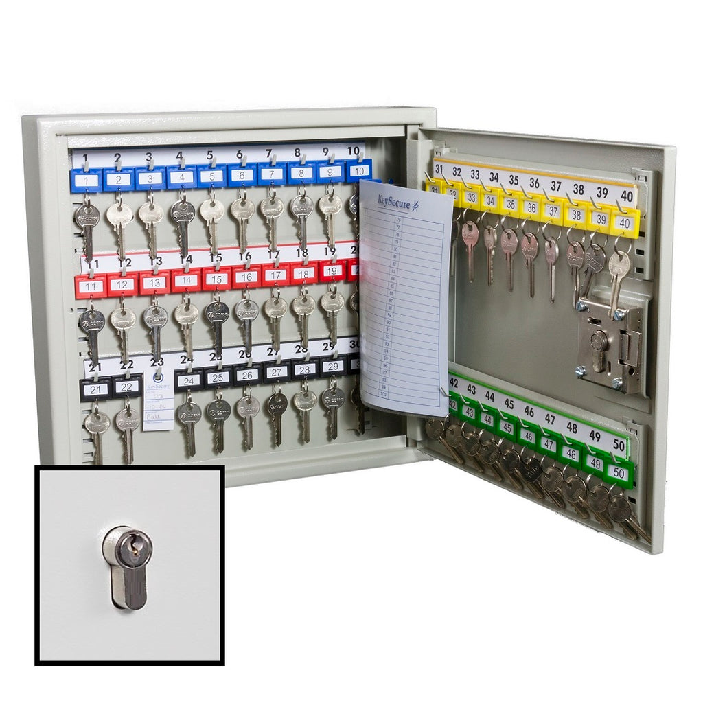 Keysecure Accessory KeySecure Security Key Cabinet With Euro Cylinder Lock - 50 Hook