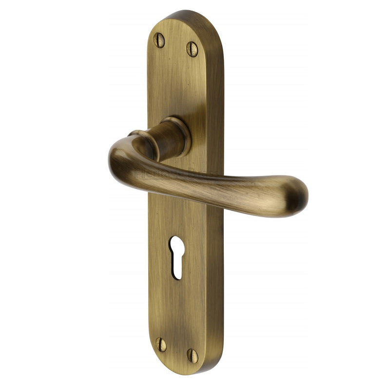 M.Marcus Luna Lock Handles - Antique Brass