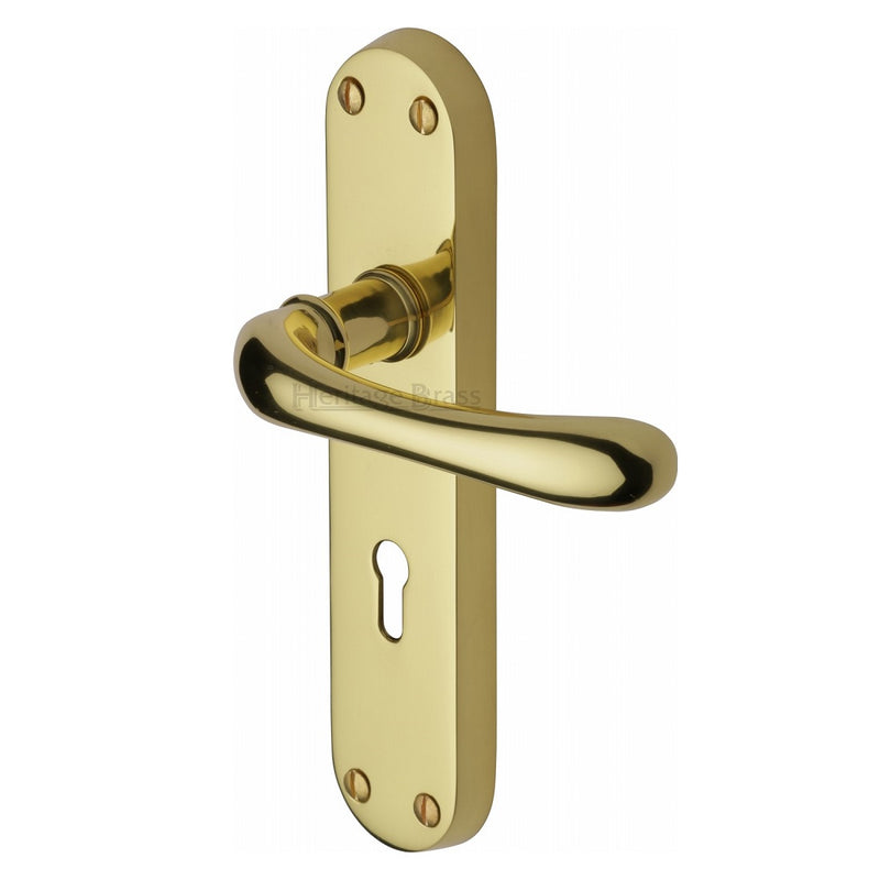 M.Marcus Luna Lock Handles - Polished Brass