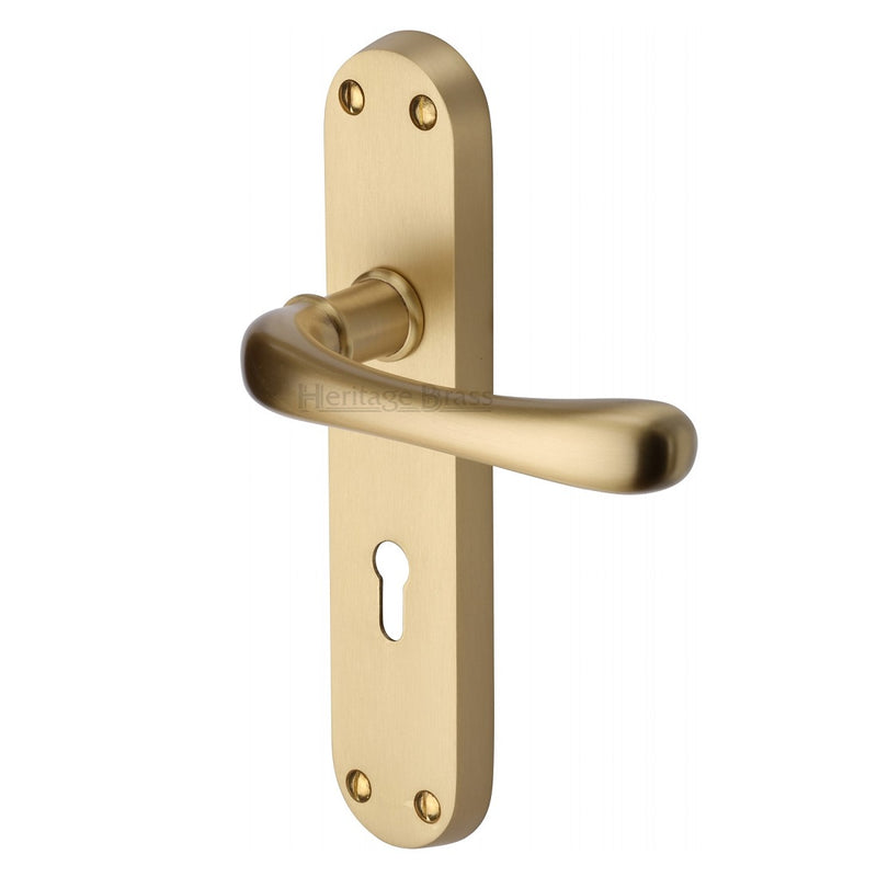 M.Marcus Luna Lock Handles - Satin Brass