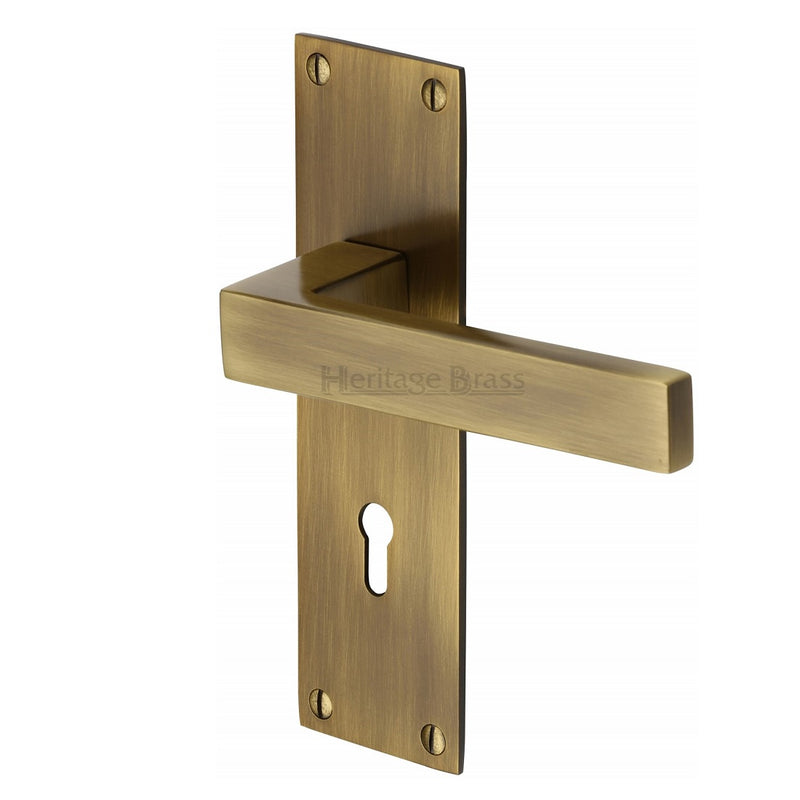 M.Marcus Metro Lock Handles - Antique Brass