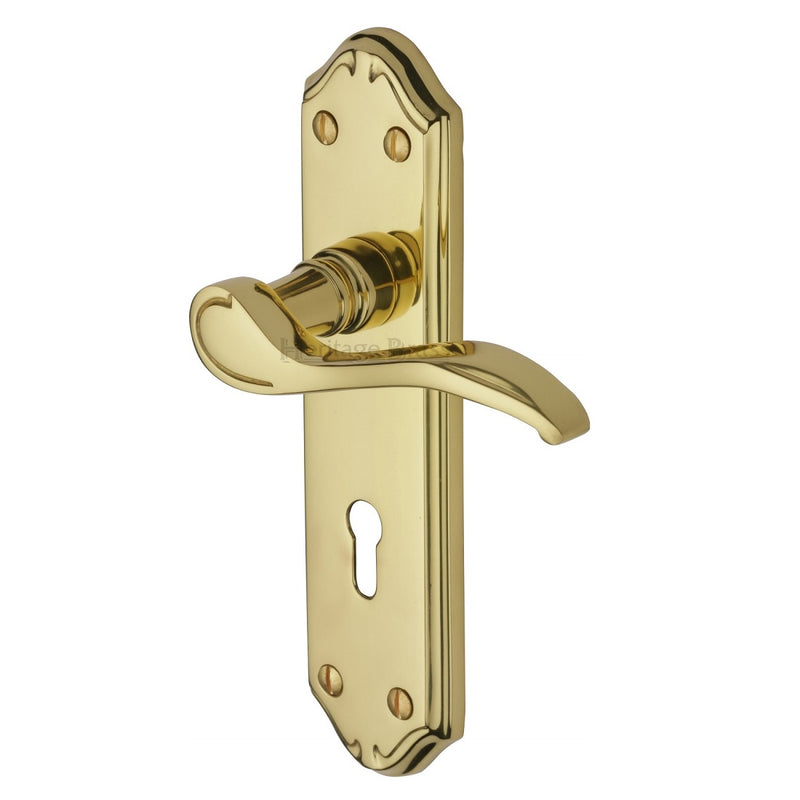 M.Marcus Verona Lock Handles - Polished Brass