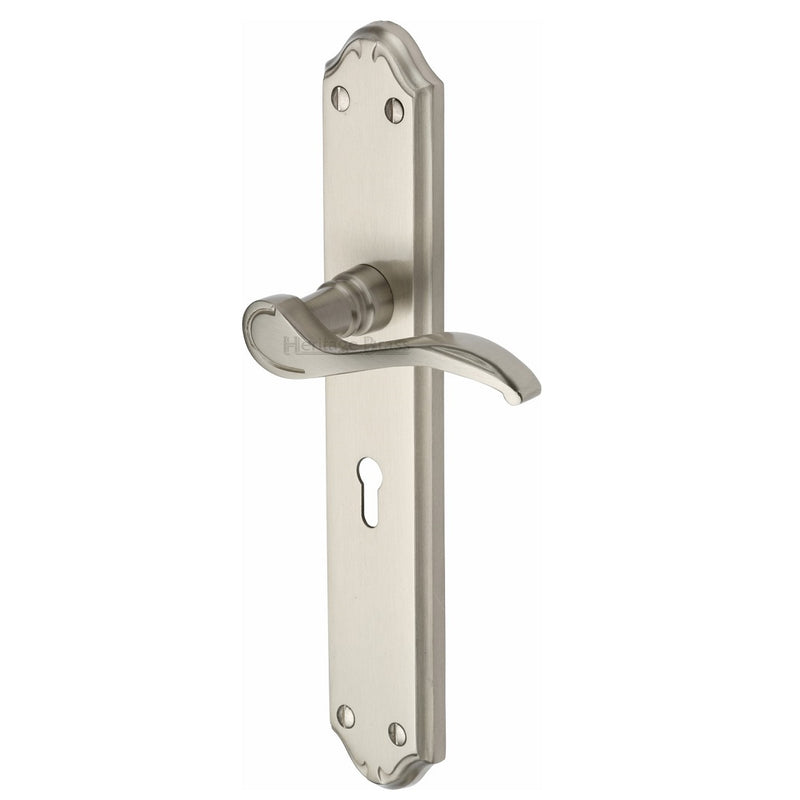 M.Marcus Verona Long Plate Lock Handles - Satin Nickel