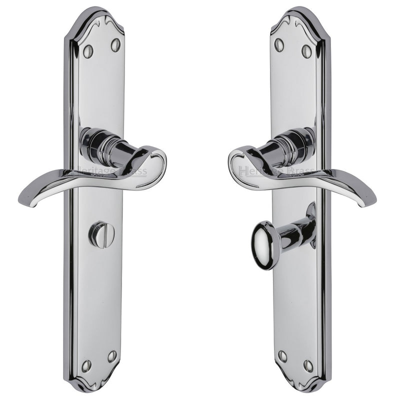 M.Marcus Verona Long Plate Bathroom Handles - Polished Chrome
