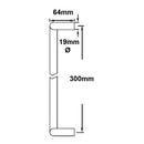 Eurospec Cranked Bolt Through Pull Handle 19x300mm - Grade 316 SSS