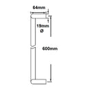 Eurospec Cranked Back to Back Pull Handle 19x600mm - Grade 316 SSS
