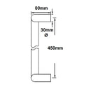 Eurospec Cranked Bolt Through Pull Handle 30x450mm - Grade 316 SSS