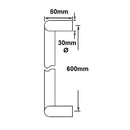 Eurospec Cranked Bolt Through Pull Handle 30x600mm - Grade 316 SSS