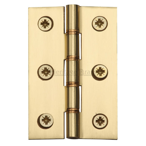 M.Marcus 76x51mm (3" x 2") Double Phosphor Washered Butt Hinge (pair) - Polished Brass