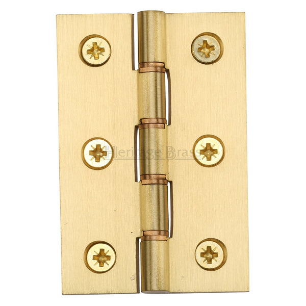 M.Marcus 76x51mm (3" x 2") Double Phosphor Washered Butt Hinge (pair) - Satin Brass
