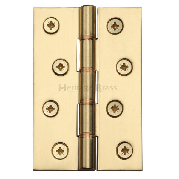 M.Marcus 102x67mm (4" x 2 5/8") Double Phosphor Washered Butt Hinge (pair) - Polished Brass