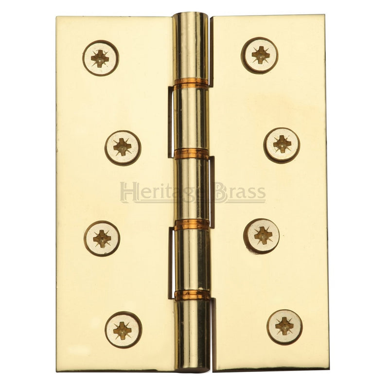 M.Marcus 102x76mm (4" x 3") Double Phosphor Washered Butt Hinge (pair) - Polished Brass