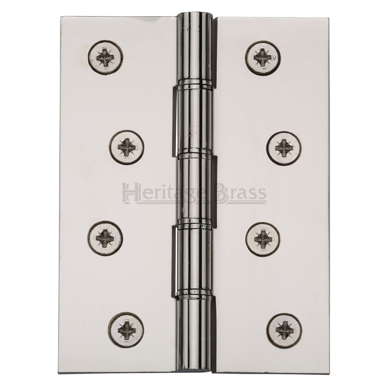 M.Marcus 102x76mm (4" x 3") Double Phosphor Washered Butt Hinge (pair) - Polished Nickel