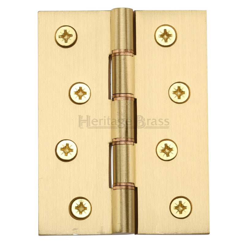 M.Marcus 102x76mm (4" x 3") Double Phosphor Washered Butt Hinge (pair) - Satin Brass