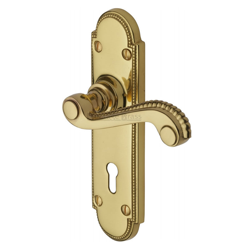 M.Marcus Adam Lock Handles - Polished Brass