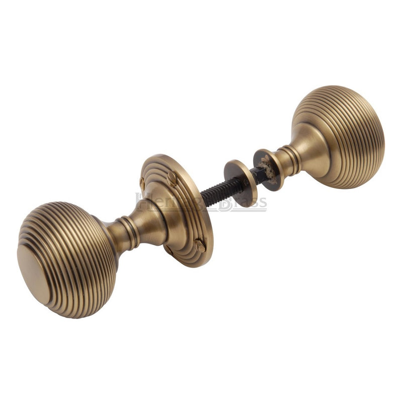 M.Marcus Reeded Rim Knob - Antique Brass