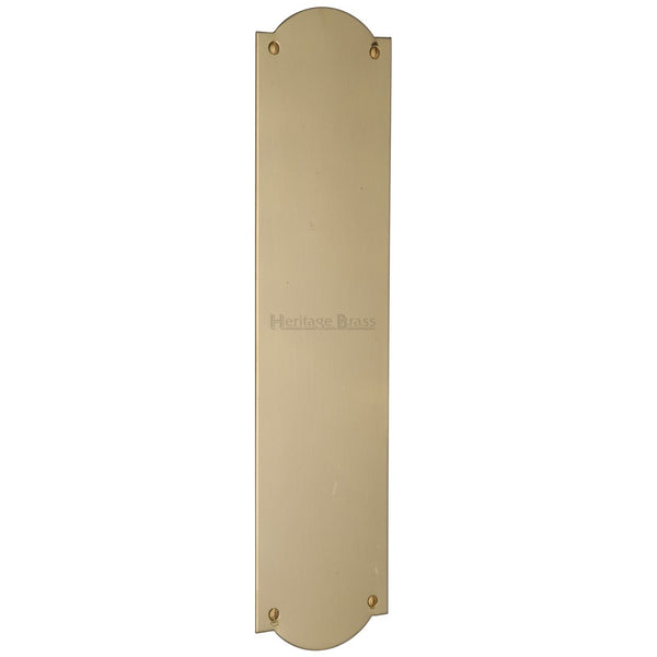 M.Marcus Shaped Finger Plate 305mm x 77mm - Polished Brass 