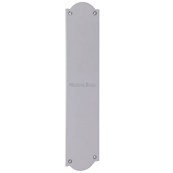 M.Marcus Shaped Finger Plate 305mm x 77mm - Polished Chrome 