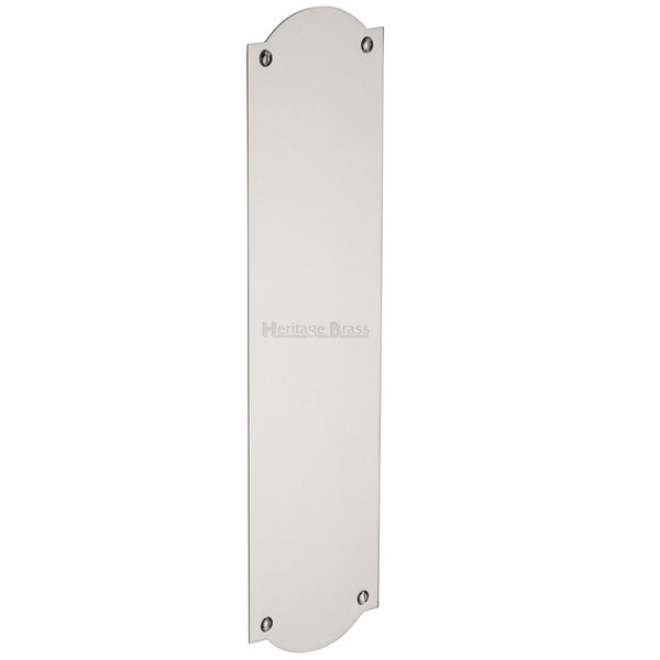 M.Marcus Shaped Finger Plate 305mm x 77mm - Polished Nickel