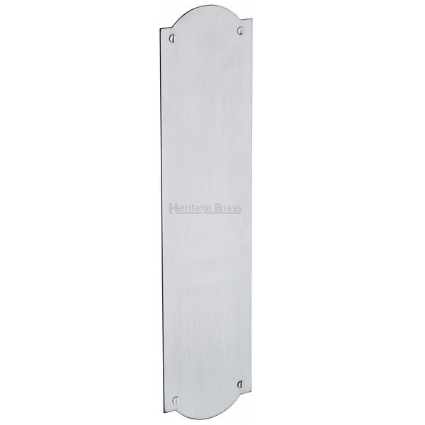 M.Marcus Shaped Finger Plate 305mm x 77mm - Satin Chrome 