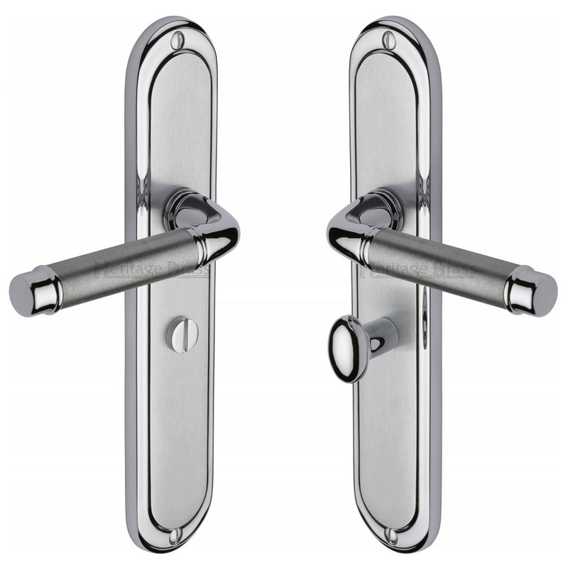 M.Marcus Saturn Long Plate Bathroom Handles - Apollo Finish