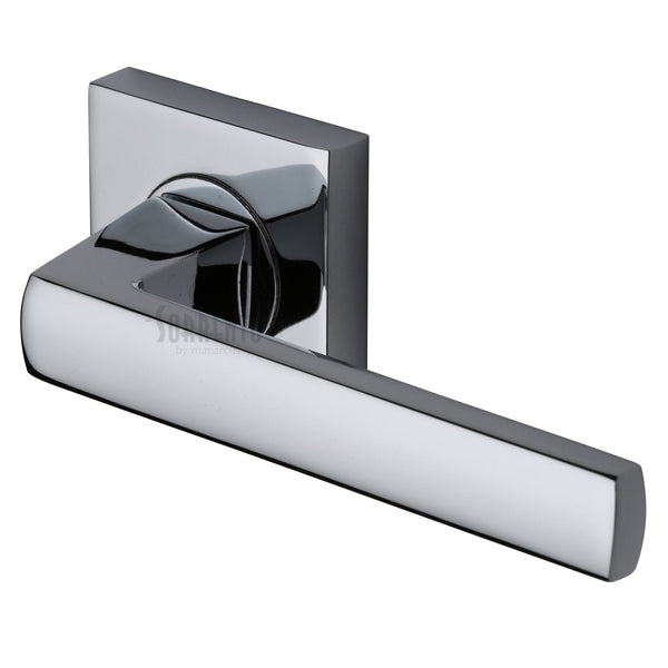 Sorrento Axis Lever Handles on Square Rose - Polished Chrome
