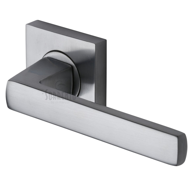 Sorrento Axis Lever Handles on Square Rose - Satin Chrome