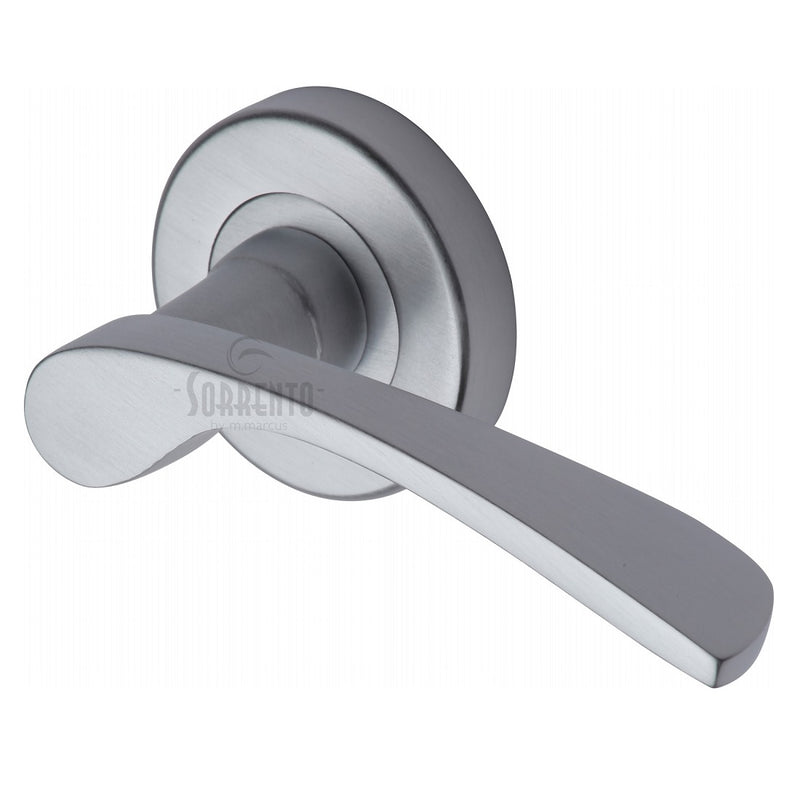 Sorrento Arcadia Lever Handles on Round Rose - Satin Chrome