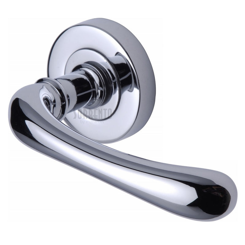 Sorrento Donna Lever Handles on Round Rose - Polished Chrome