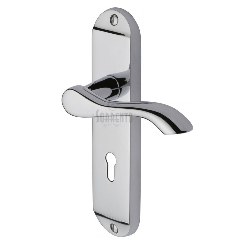 Sorrento Aurora Lock Handles - Polished Chrome