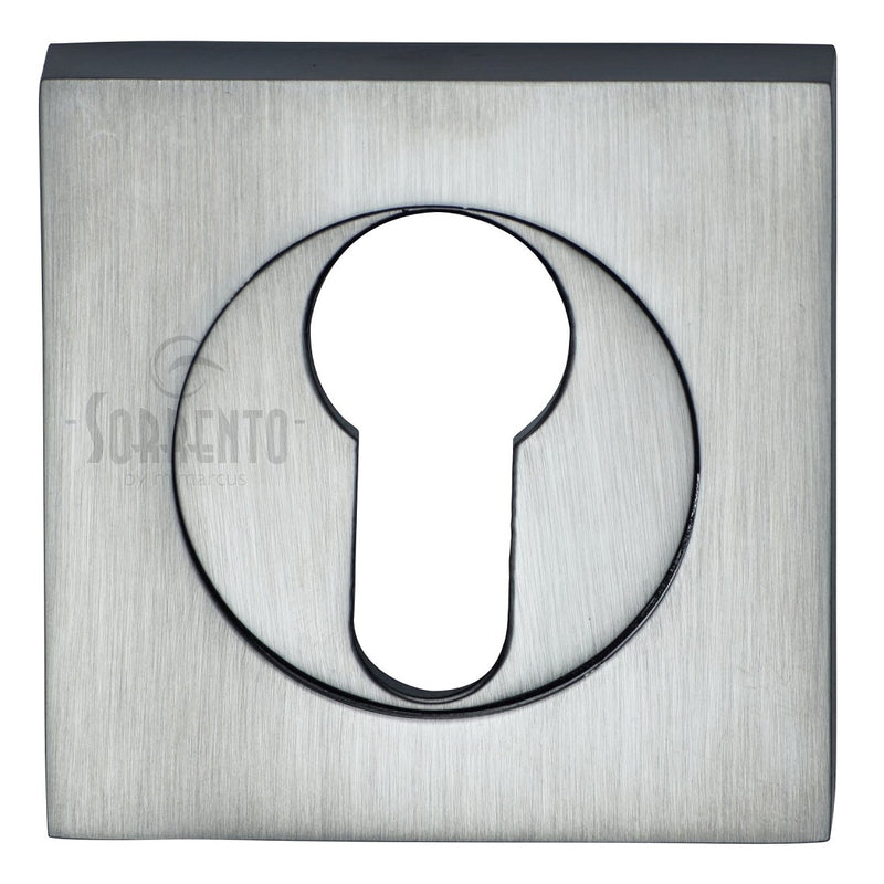 Sorrento Square Euro Escutcheon - Satin Chrome