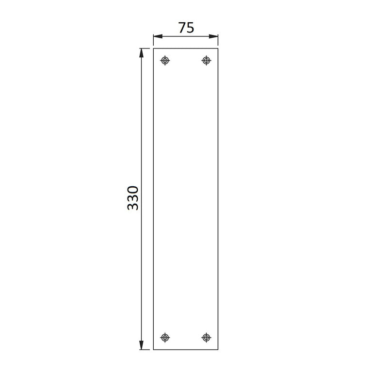 Stronghold Direct Finger Plate 330mm x 75mm - Grade 316 Satin Stainless Steel