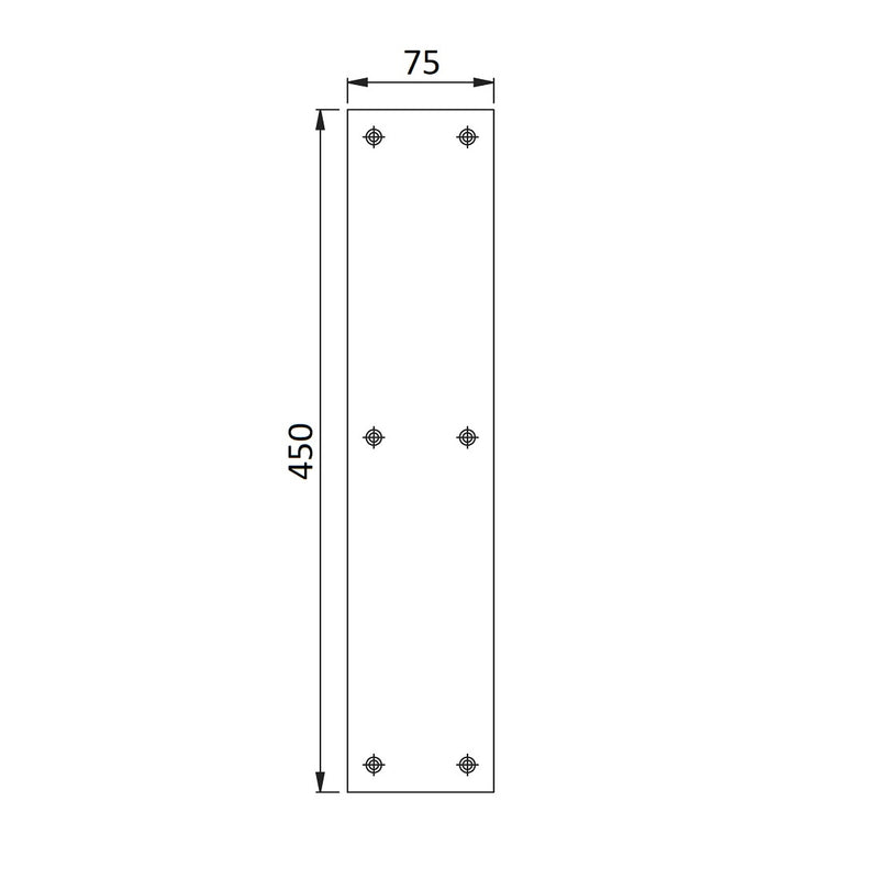 Stronghold Direct Finger Plate 450mm x 75mm - Grade 304 Satin Stainless Steel
