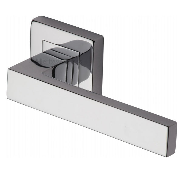 M.Marcus Delta Sq Lever Handles on Square Rose - Polished Chrome